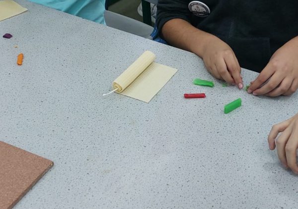 מצויינות ז’ חוקרים תכונות הנר והבעירה ומכינים נרות מדונג וכותנה טבעיים