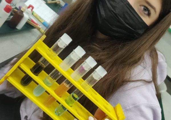 תלמידי כיתה ט’ בחקר סוגי פחמימות בשיעור ביולוגיה