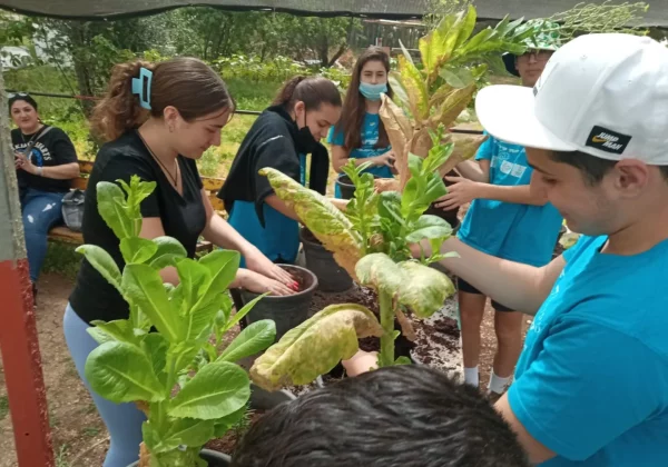 תלמידי ט’ מדעית בסיור בחווה החקלאית בקרית ביאליק